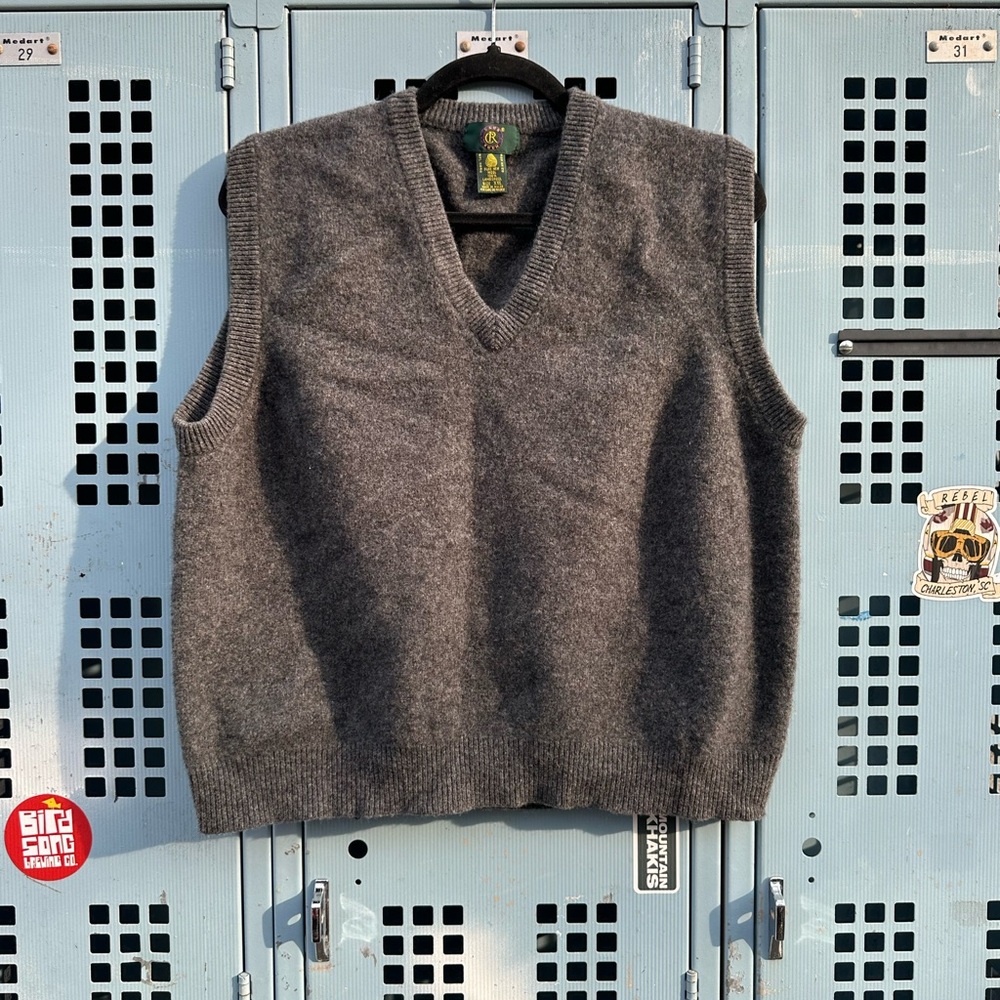 Vintage 90s Club Room Gray Wool Sweater Vest